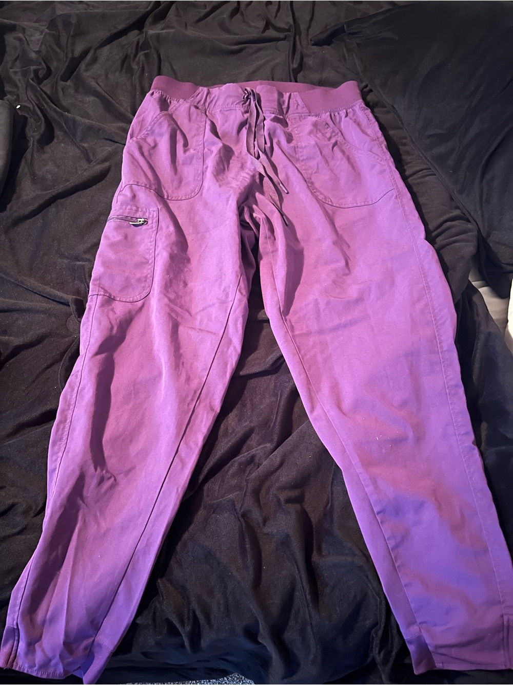 Women’s Purple Drawstring Cargo Joggers